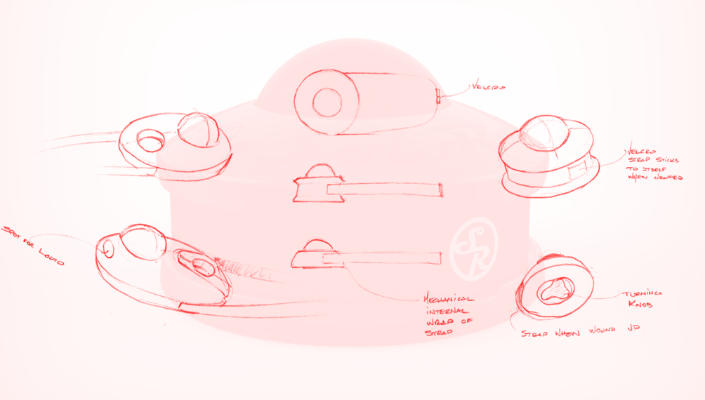 Concept Sketches of Massage Trigger Point Device Idea